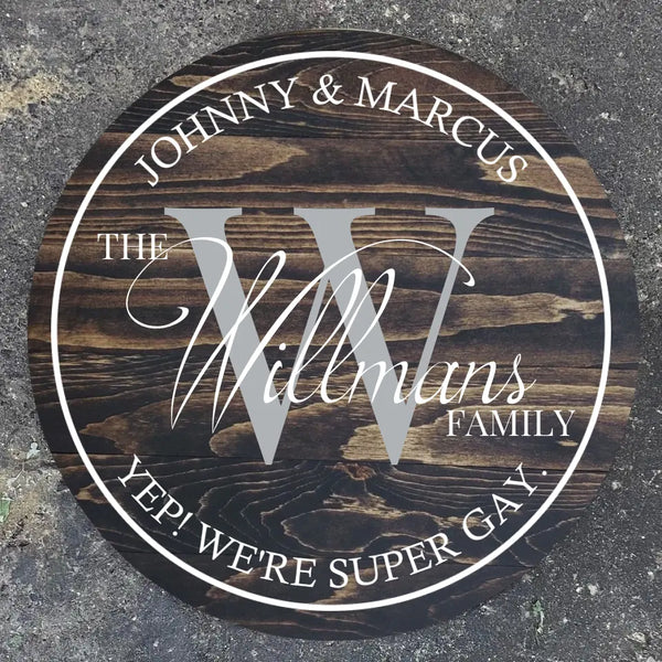 Family Name Circle Sign (Dark)