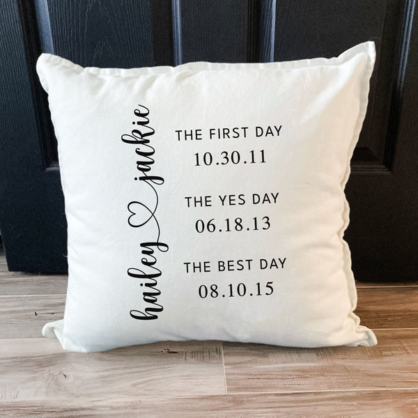 Personalized First Day, Yes Day, Best Day Pillow | Personalized Products