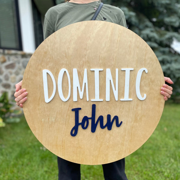 3D Nursery Circle Sign | Name and Nursery Signs