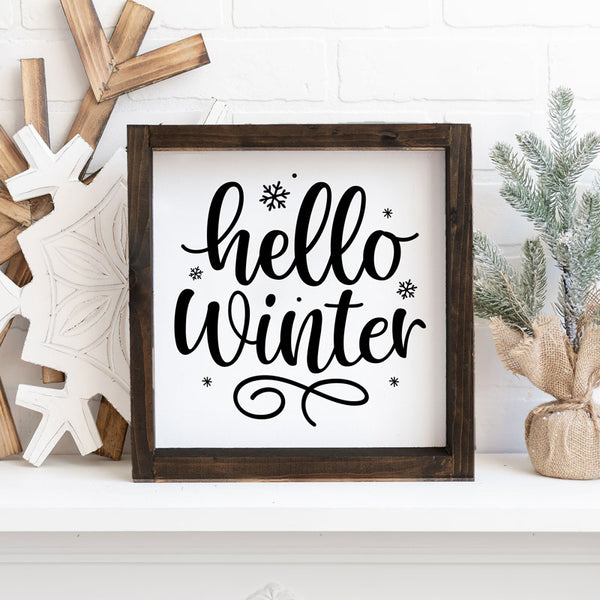 Hello Winter Square Sign | DIY kit