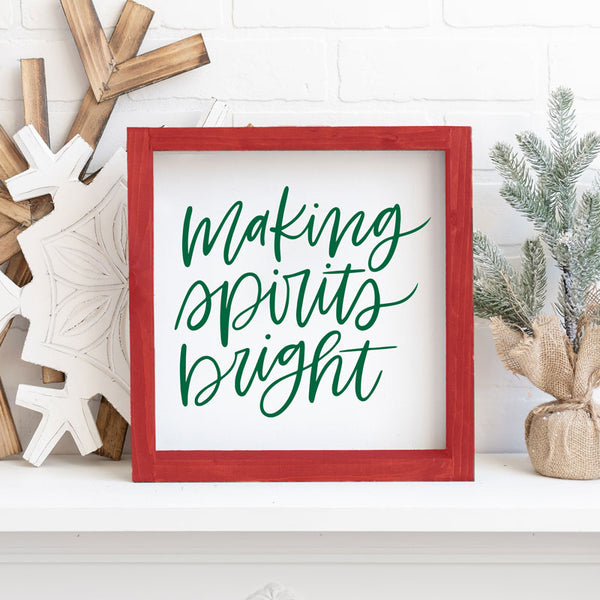 Making Spirits Bright Square Sign | DIY kit