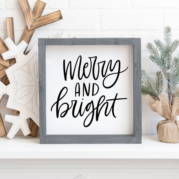 Merry and Bright Square Sign | DIY kit