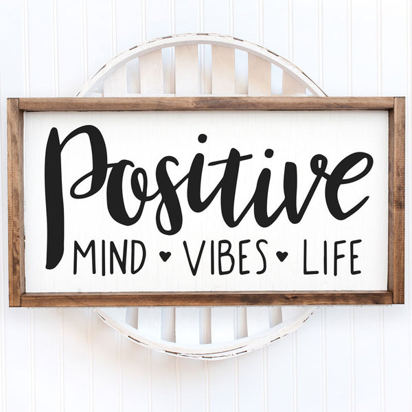 Positive Vibes Rectangular Framed Sign | At-Home Painting Kits