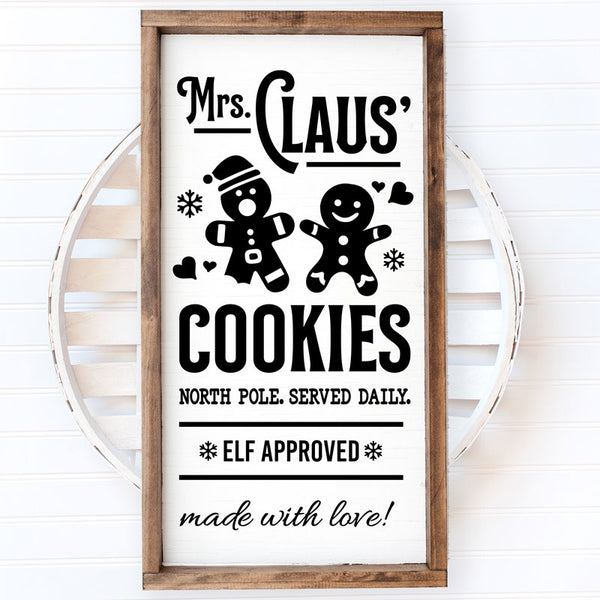 Mrs. Claus' Cookies Rectangular Framed Sign | At-Home DIY Painting Kits