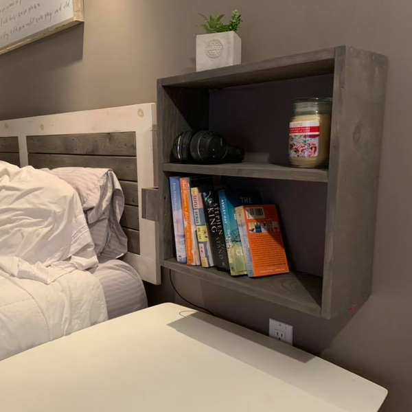 Hanging Nightstand with Charging Station | Shelving & Bedroom Decor