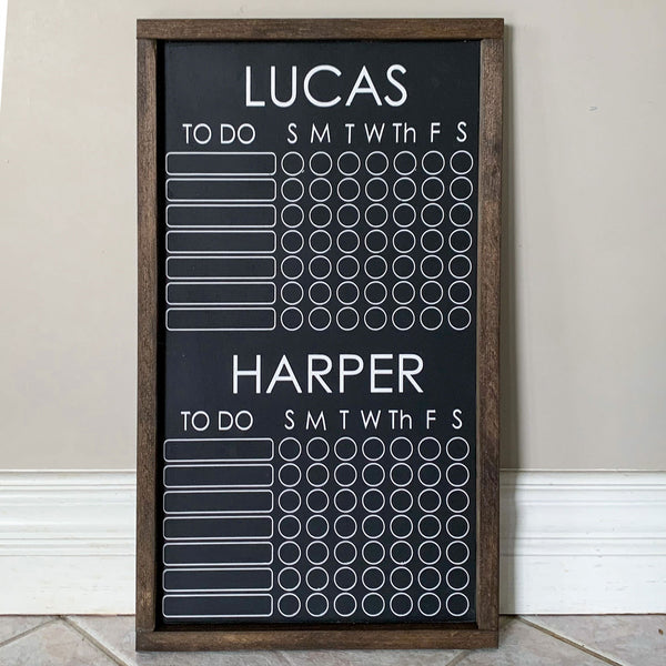 Personalized Chore Chart or Daily Habit Tracker for Kids | Kids Room Decor