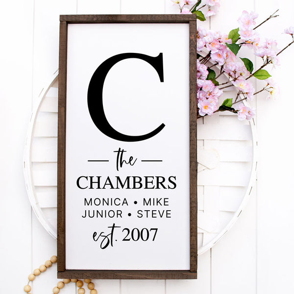 Custom Family Initial and Last Name Sign | Family Name Signs & Decor