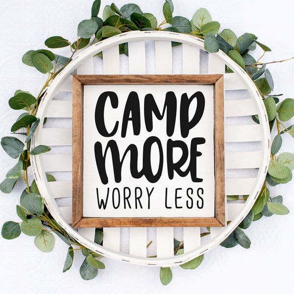 Camp More Worry Less Wood Sign | At-Home Painting Kits