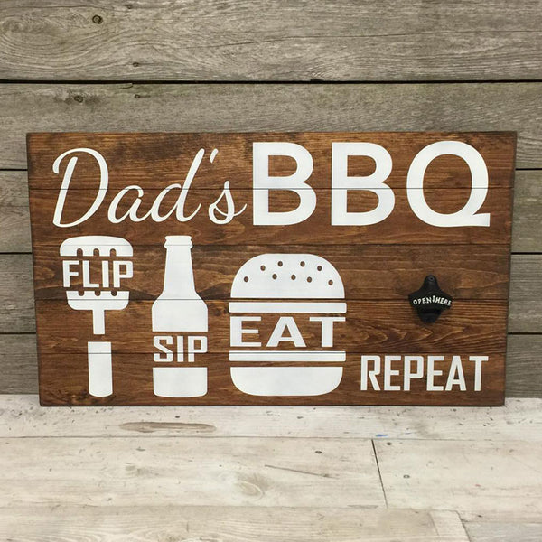 Dad's BBQ Bottle Opener Sign | Gifts for Him