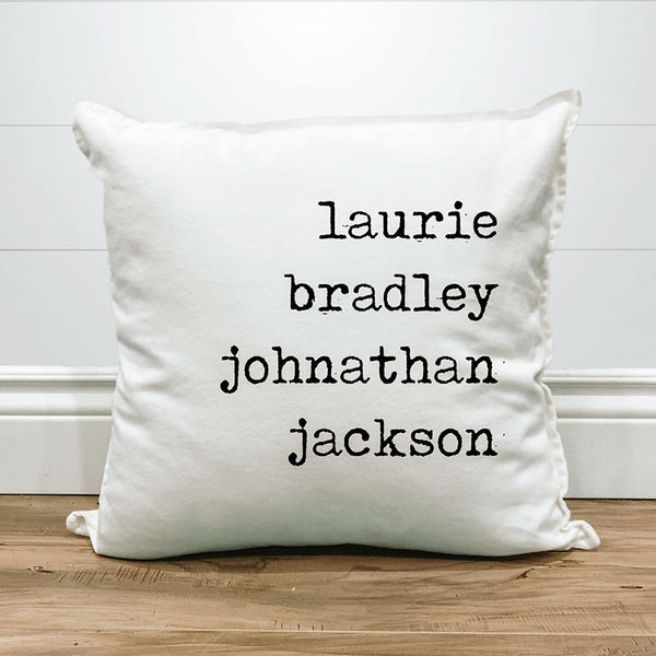 Family First Names Pillow | Personalized Products