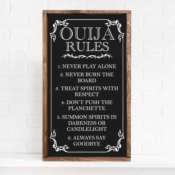 Ouija Board Rules sign | Halloween Signs & Decor