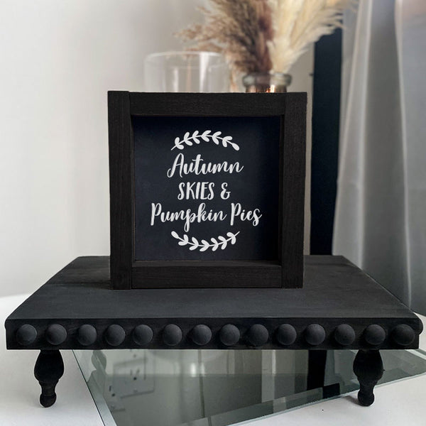 Autumn Skies & Pumpkin Pies Framed 5x5 | Shelf Signs