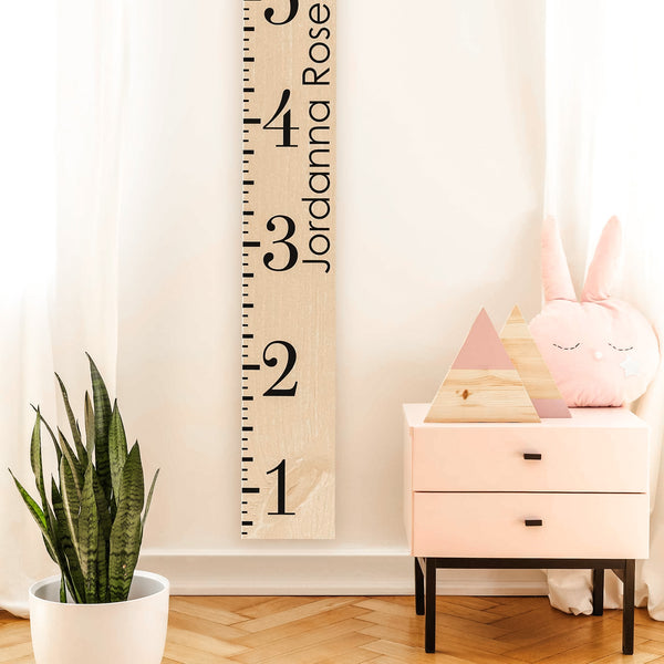 Personalized Wood Growth Chart Ruler - Natural | Kids Room Decor