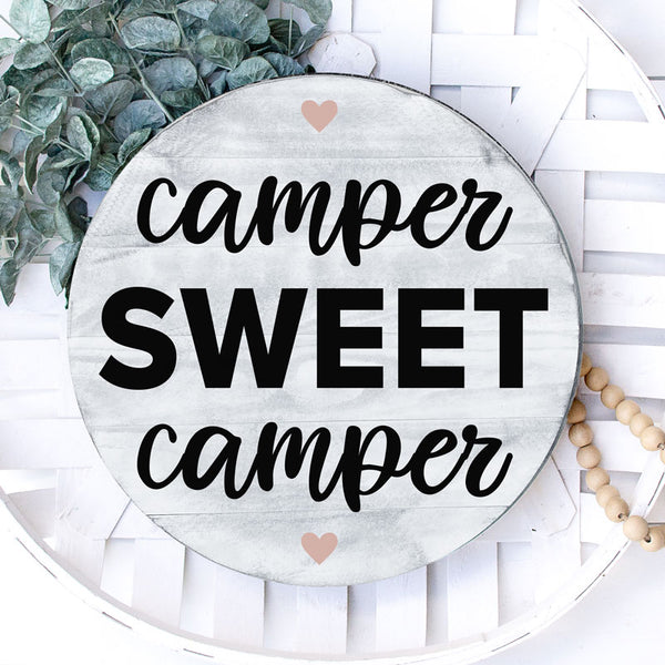 Camper Sweet Camper Circle Sign | At-Home Painting Kits