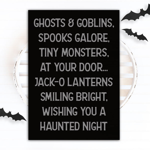 Wishing You a Haunted Night sign | Halloween Signs & Decor