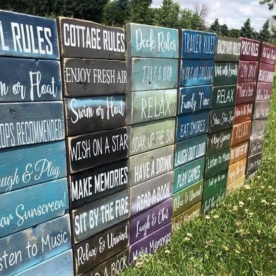 Rustic Custom Family Rule Signs | Custom Backyard Signs and Pool Signs