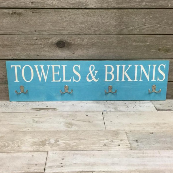 Pool or Hot Tub Outdoor Towel Hanger | Outdoor Yard Signs