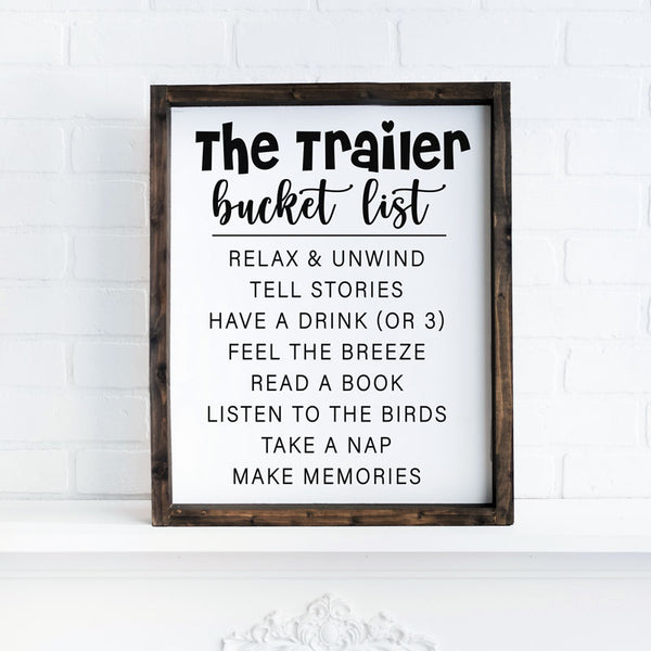 Trailer Bucket List Wood Sign | At-Home Painting Kits