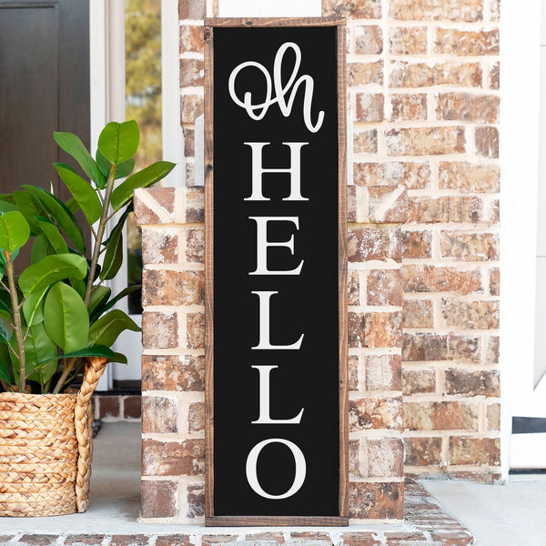 Framed Oh Hello | Front Door Welcome Signs