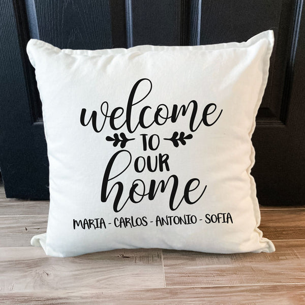 Welcome To Our Home Family Name Pillow | Personalized Products