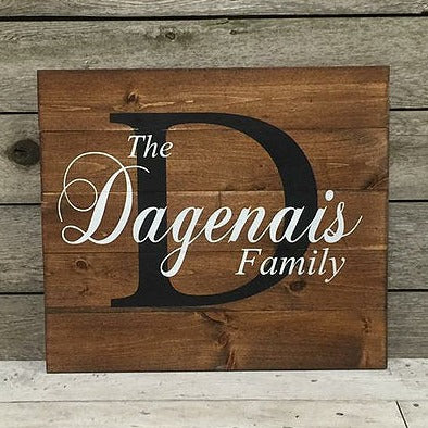 Custom Family Name Sign (Rectangle)