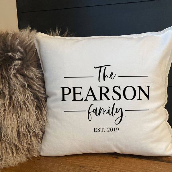 Family Last Name Custom Throw Pillow | Personalized Products