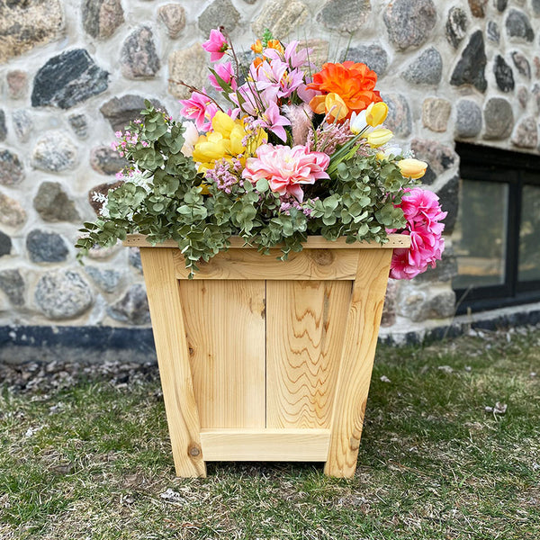 Tapered Square Cedar Planter Box - Multiple Sizes Available