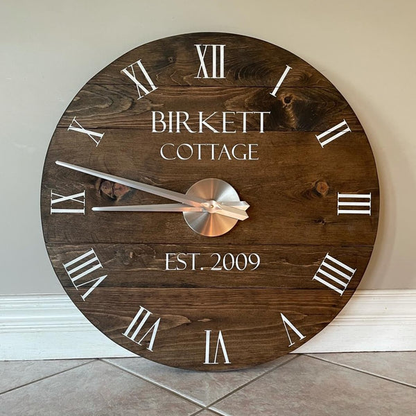 Family Name Oversized Farmhouse Clock