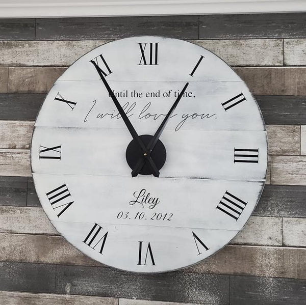 I Will Love You Oversized Farmhouse Clock