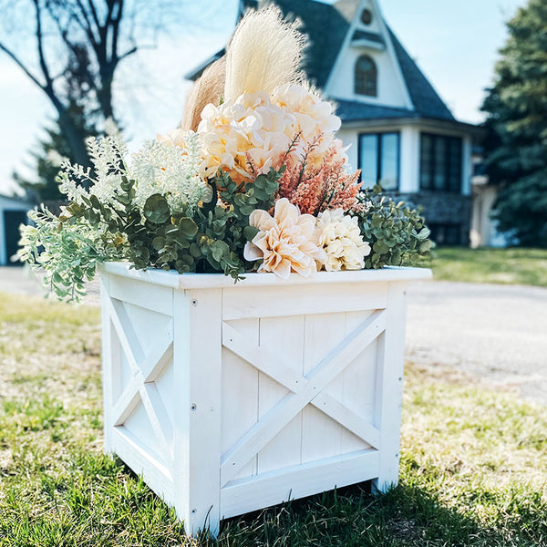 Knotty Pine - Farmhouse X Style Planter Box - Multiple Sizes Available