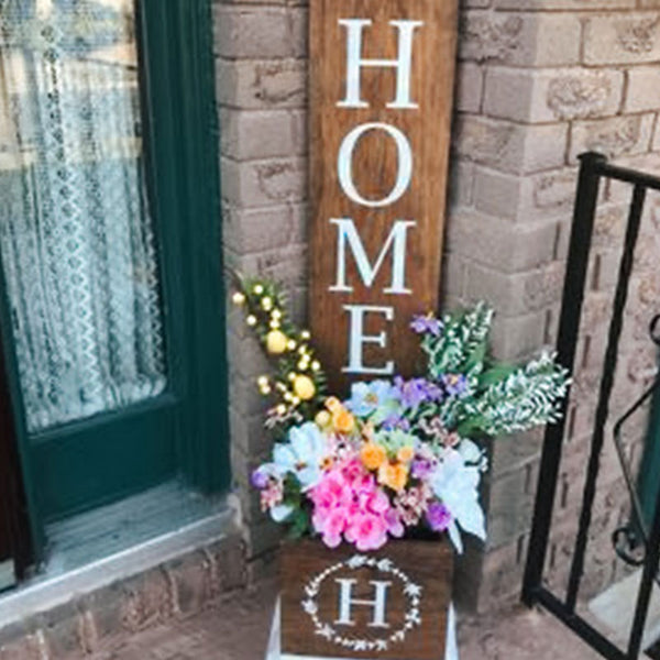 Welcome Sign Flower Pots